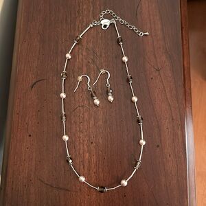 Lia Sophia Brown Sugar necklace and matching earrings. Worn once! Like new!